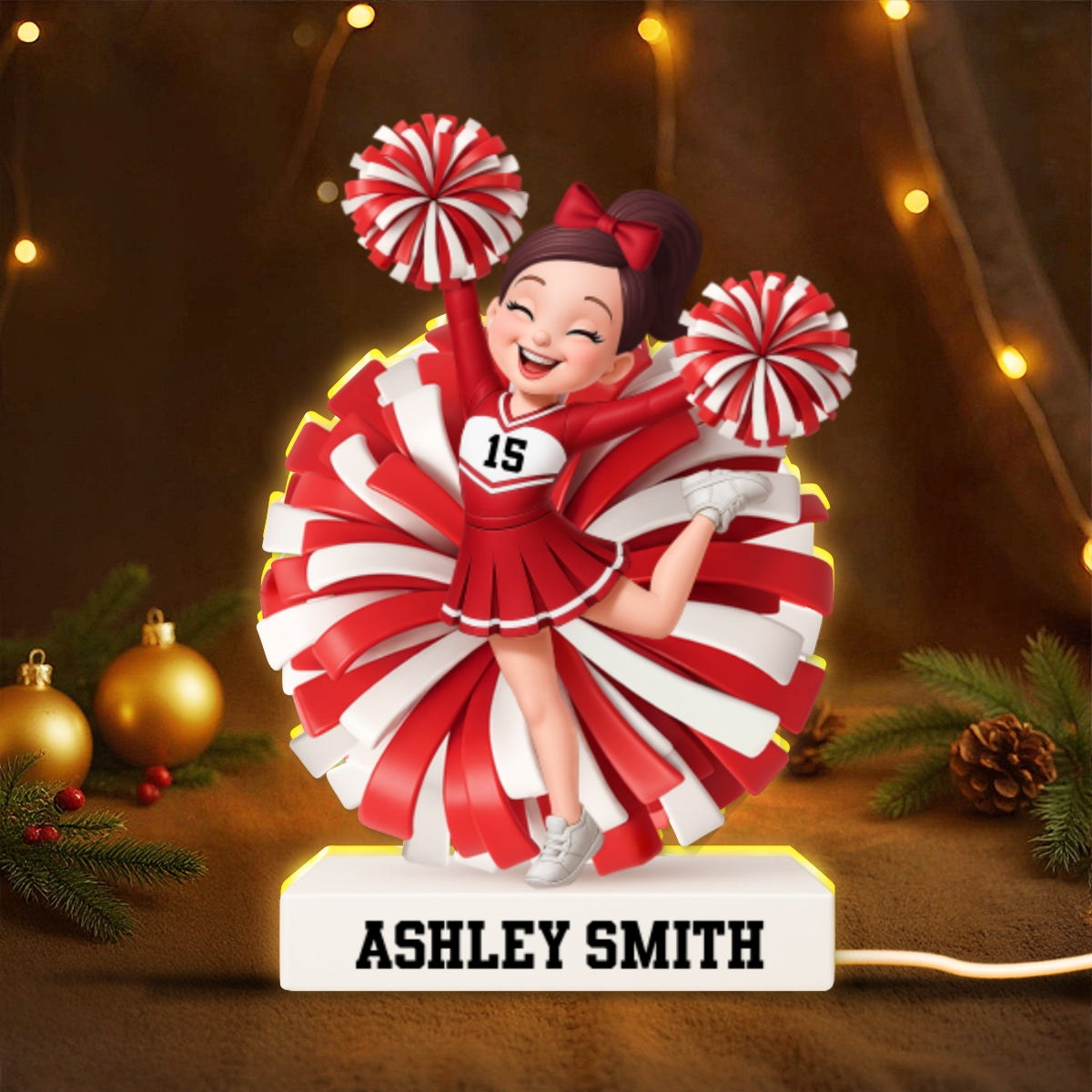 Cheerleader Girl 3D Effect - Personalized Light Box - Christmas Gift for Teen Girl Daughter