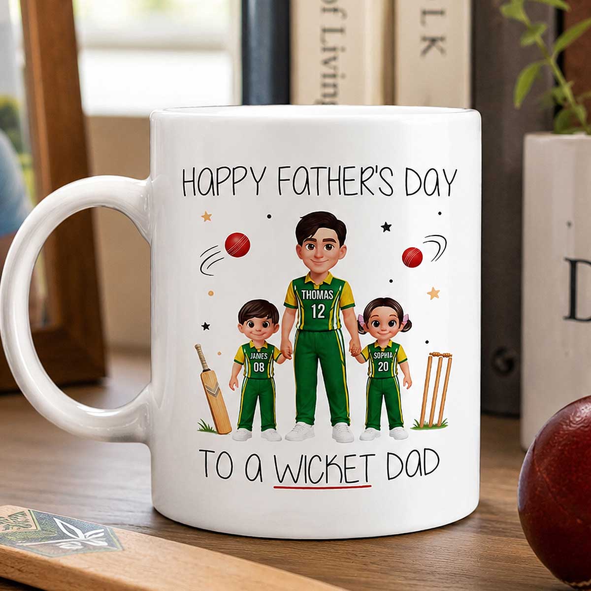 Happy Father's Day To A Wicket Dad - Personalized Mug - Father's Day Gift For Cricket Dad