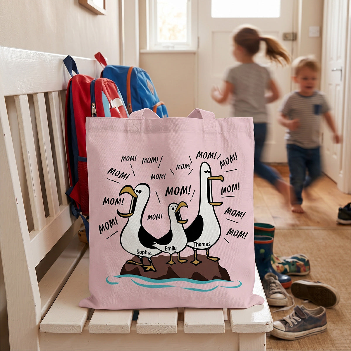 Seagull Mom Mom Mom - Personalized Tote Bag - Funny Mother's Day Gift For Mom