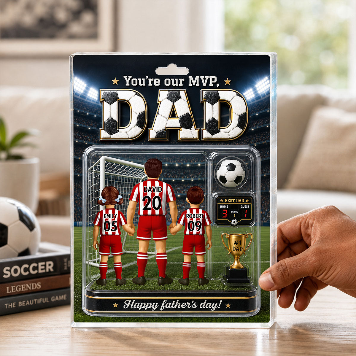 You Are Our MVP Soccer Dad, Custom Action Figure - Personalized Acrylic Block Plaque -  Gift for Dad, Husband