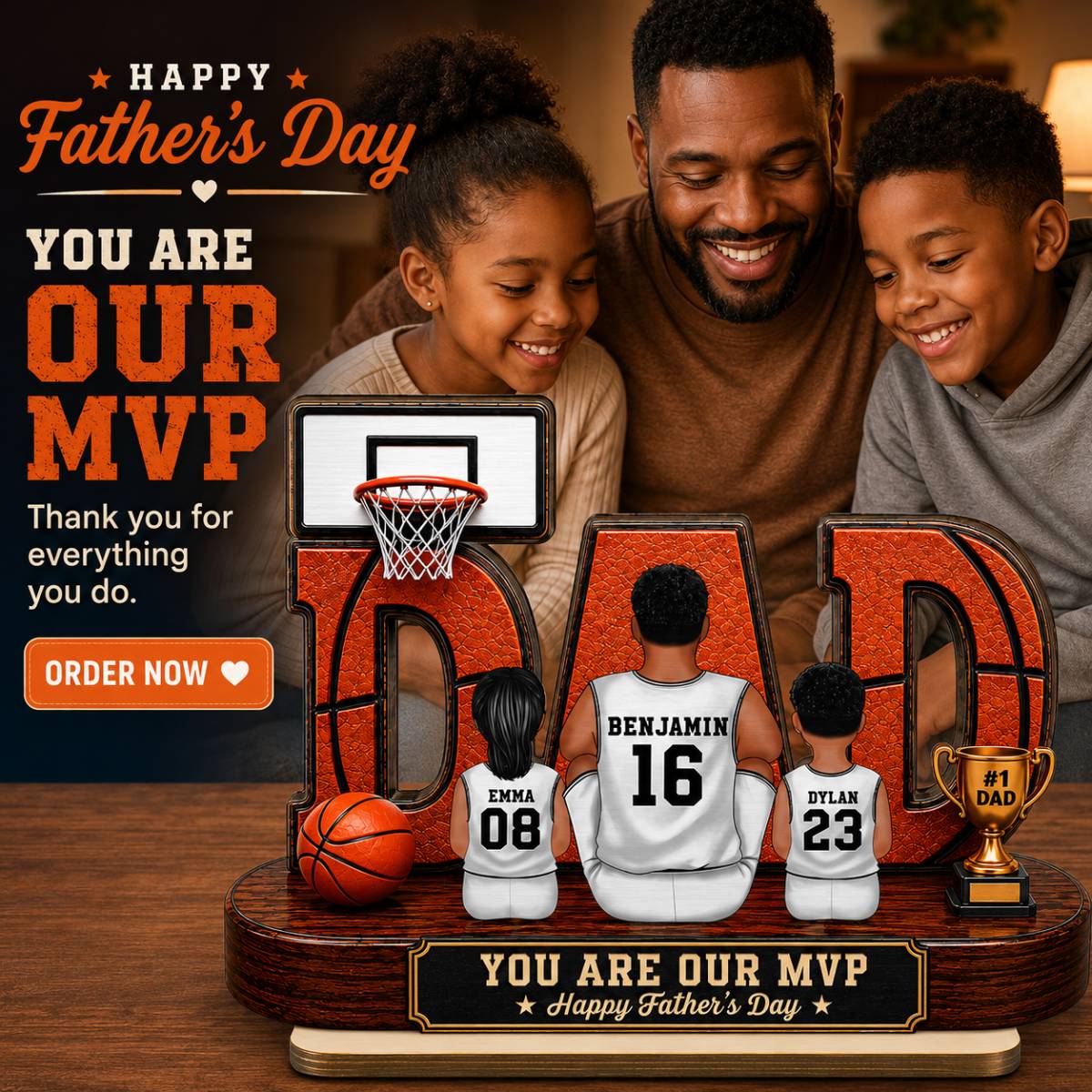 [UP TO 39% OFF] Basketball Dad Legend Daddy's Dream Team - Personalized 2-Layered Wooden Plaque - Unique  Gift For Dad, Husband, Basketball Fans