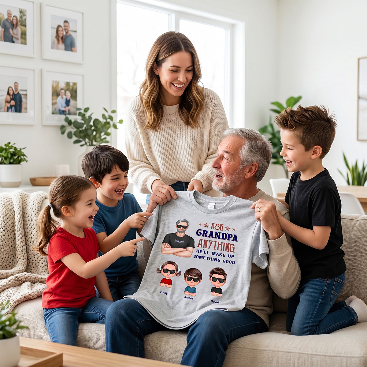 Ask Grandpa Anything - Personalized Shirt - Funny Father's Day Shirt For Husband, Dad, Grandpa