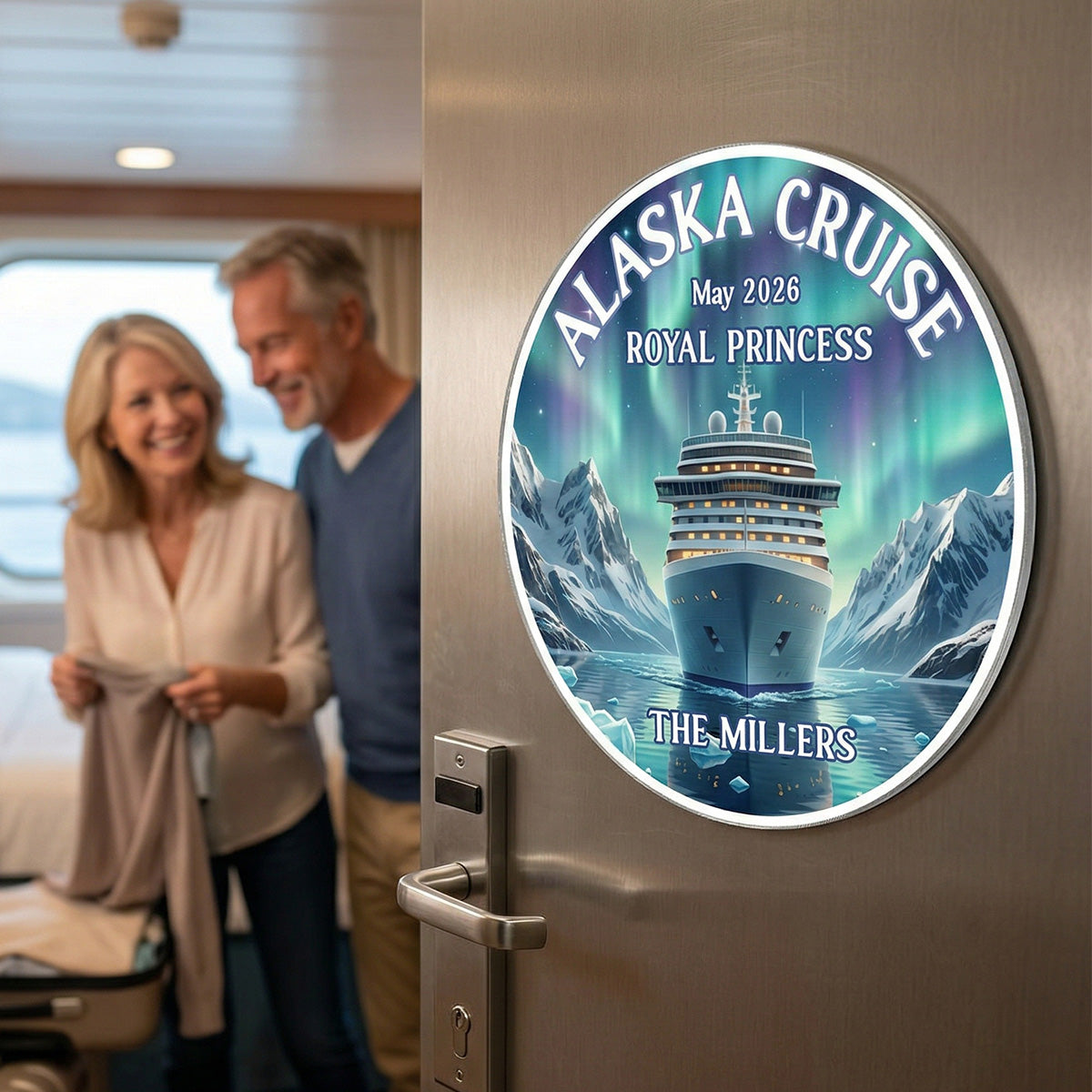 Alaska Cruise Custom Name - Personalized Cruise Cabin Door Magnet - Cruise Trip Keepsake