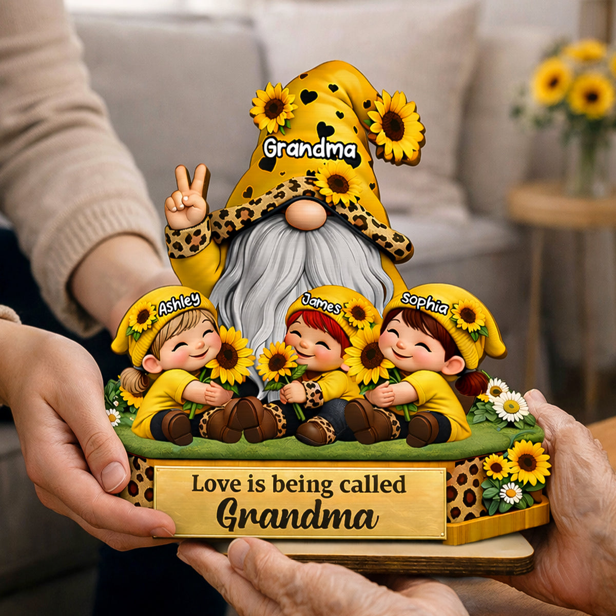 Love Is Being Called Grandma - Personalized 2-Layered Wooden Plaque - Sentimental Gift for Grandma