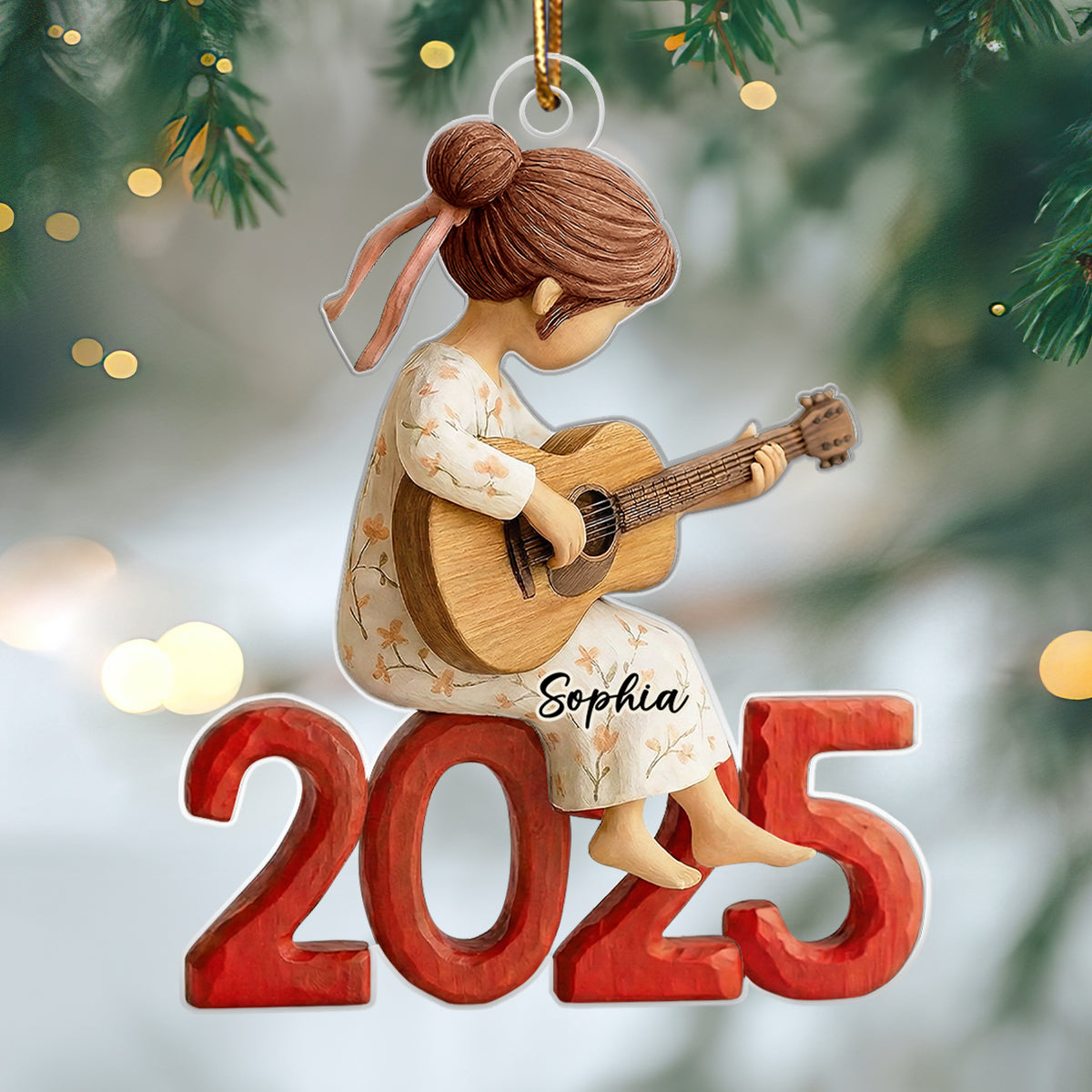 Guitar Player Wooden Figurine 2025 - Personalized Acrylic Ornament - Unique Christmas Gift For Guitarist