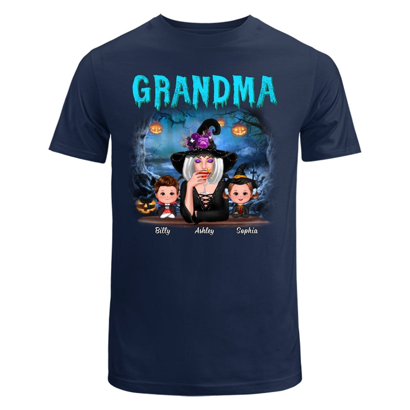 Halloween Night Grandma Witch And Kids Personalized Shirt