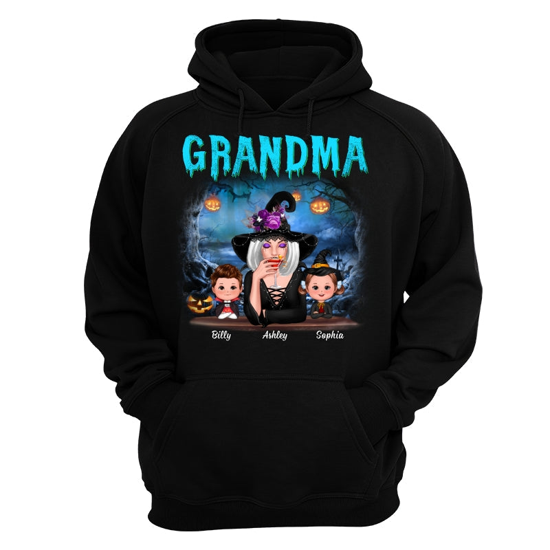 Halloween Night Grandma Witch And Kids Personalized Shirt