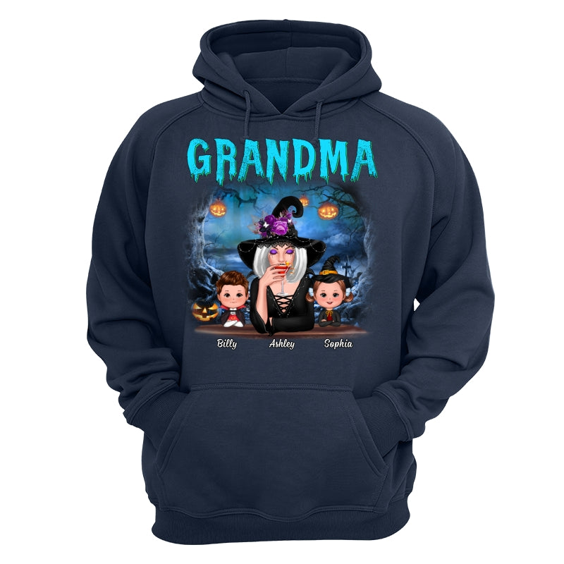 Halloween Night Grandma Witch And Kids Personalized Shirt