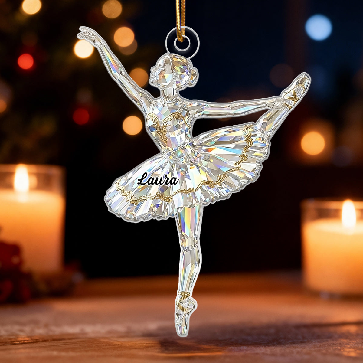 Ballet Girl Crystal Effect - Personalized Acrylic Ornament - Unique Christmas Gift For Daughter, Granddaughter, Kid