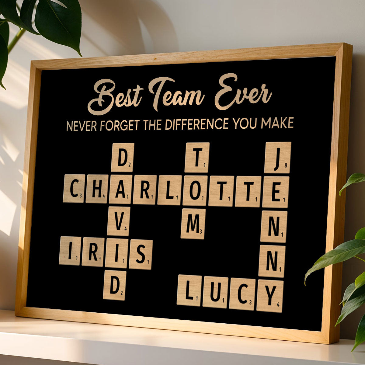 Colleagues Best Team Ever Forever Linked Together Crossword Puzzle Art - Personalized Poster - Gift For Colleagues, Office Decoration