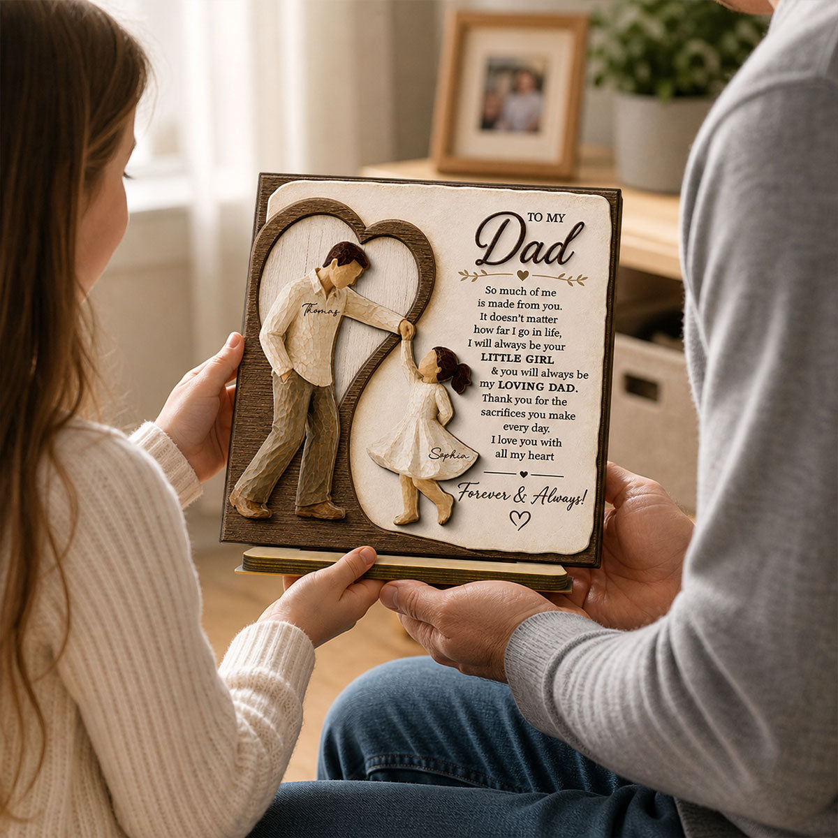 Will Always Be Your Little Girl Dancing Father & Daughter - Personalized 2-Layered Wooden Plaque - Sentimental  Gift From Daughter
