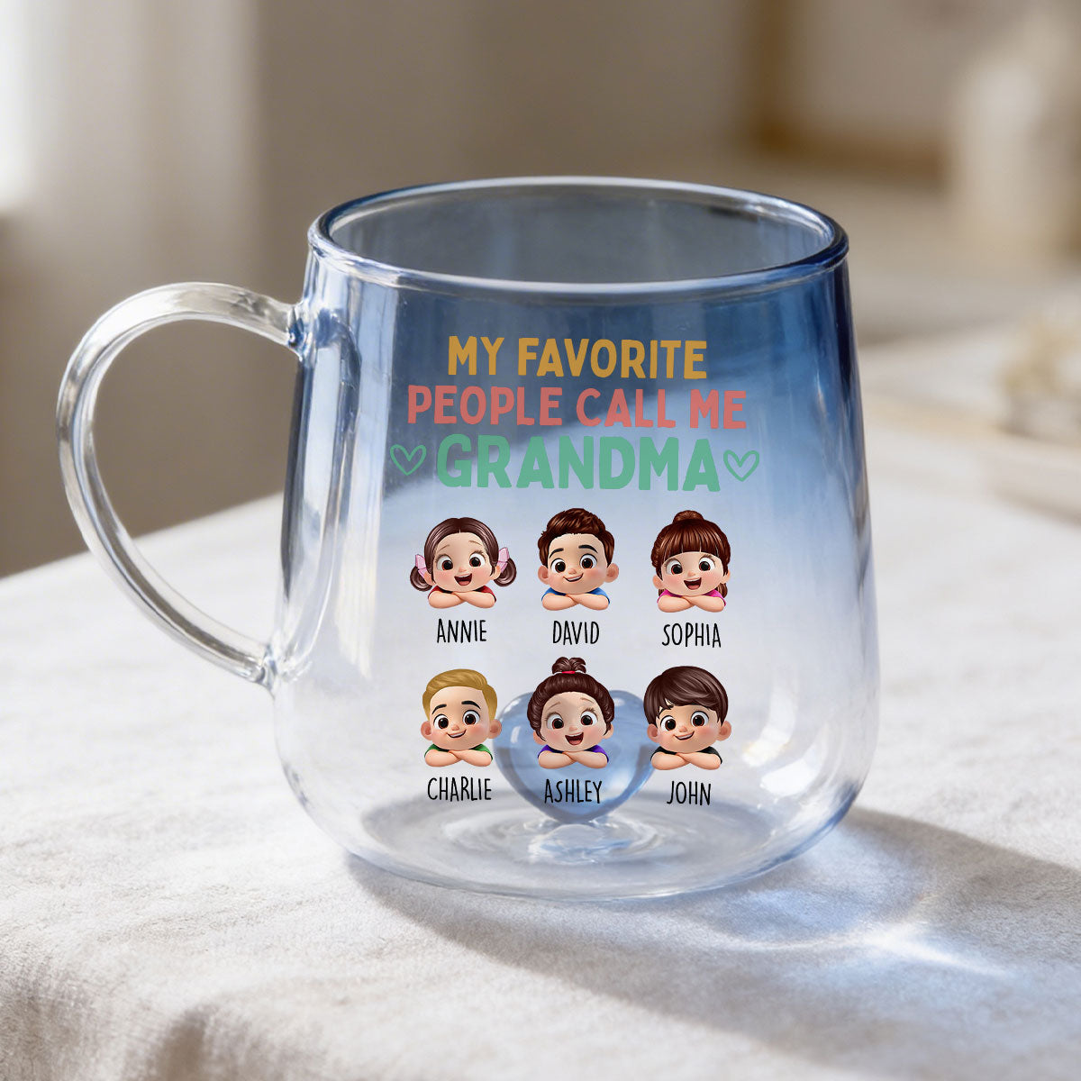 My Favorite People Call Me Grandma - Personalized Glass Mug - Heartfelt Mother's Day Gift for Grandma, Wife