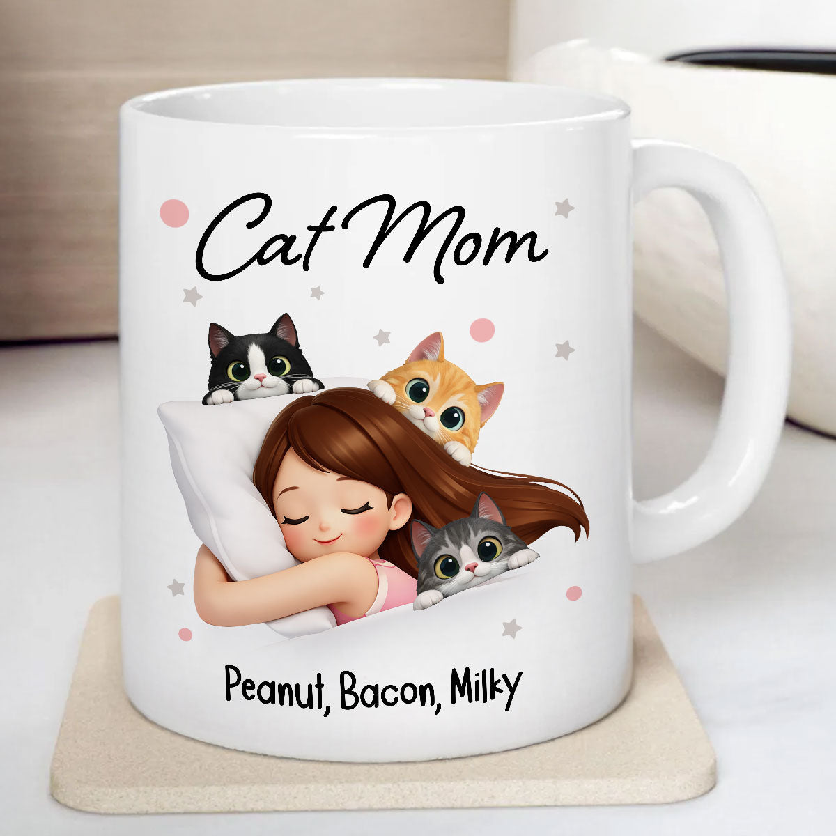 Cat Mom - Personalized Mug - Mother's Day Gift for Wife, Girlfriend, Daughter, Sister