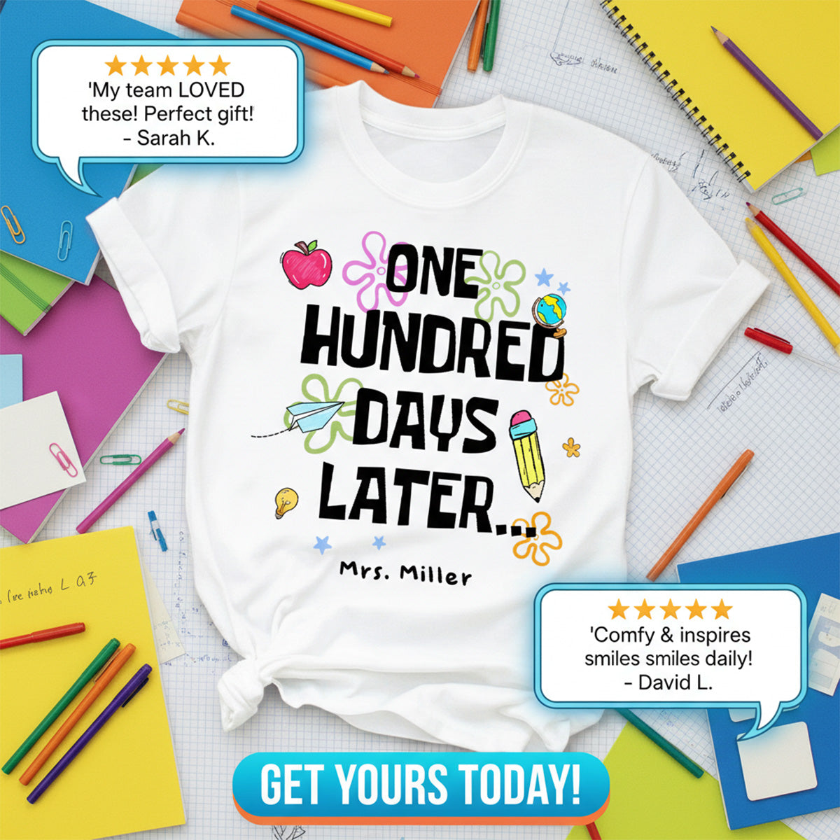 One Hundred Days Later 100 Days Of School Celebration - Personalized Shirt