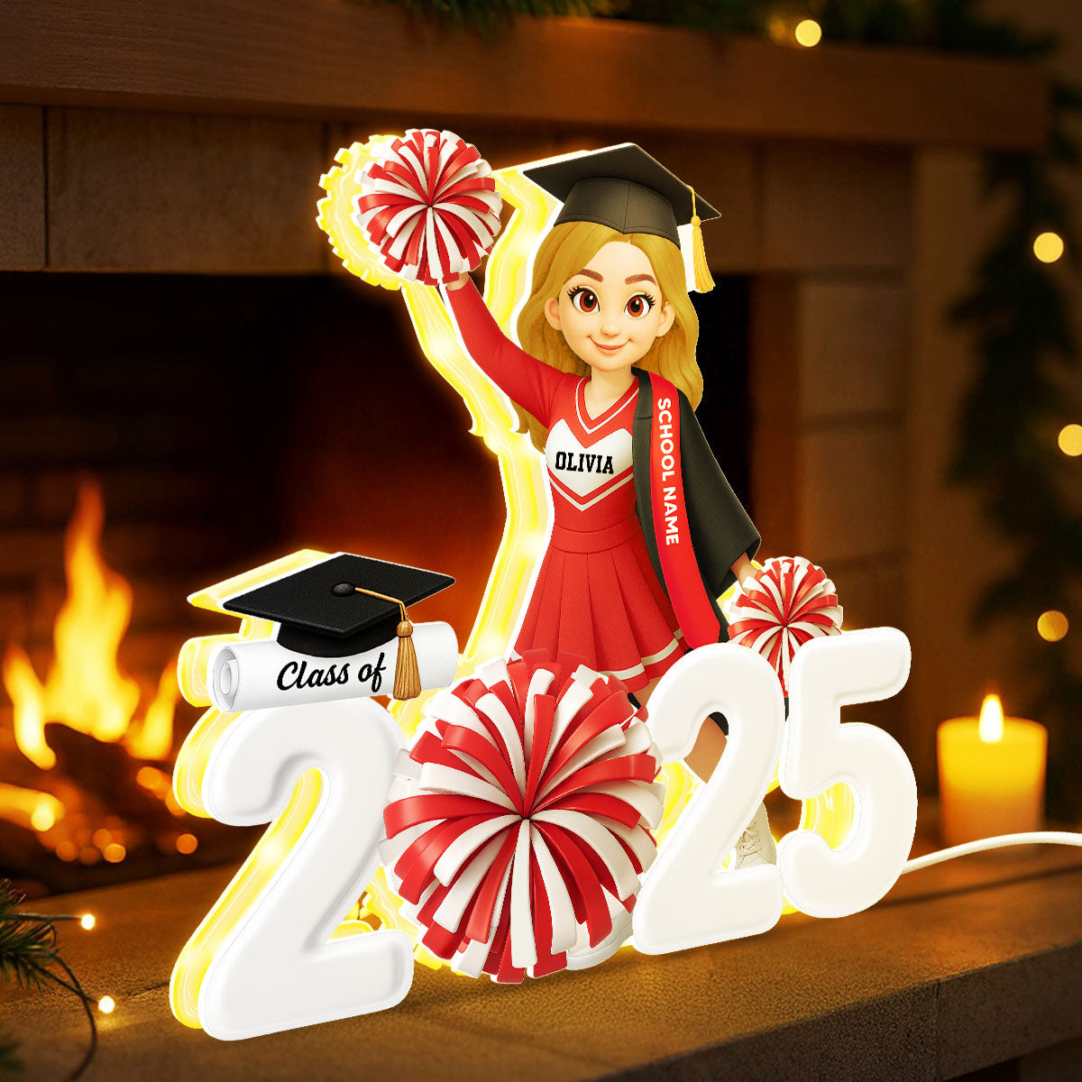 Senior Cheerleader Graduation - Personalized Light Box - Christmas Gift Graduation Gift