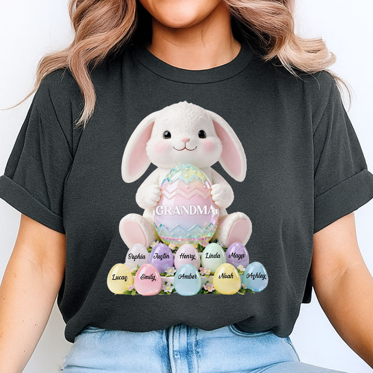 Bunny Grandma Easter - Personalized Shirt - Easter Gift for Grandma