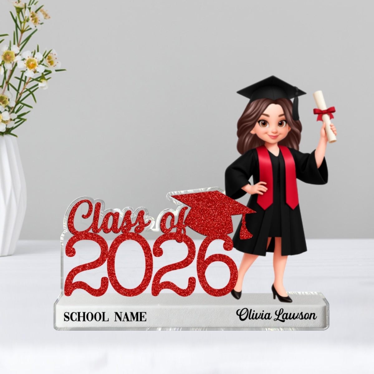 Class Of 2026 2027 Keepsake - Personalized Acrylic Block Plaque - Graduation Gift For Graduates, Daughter, Son