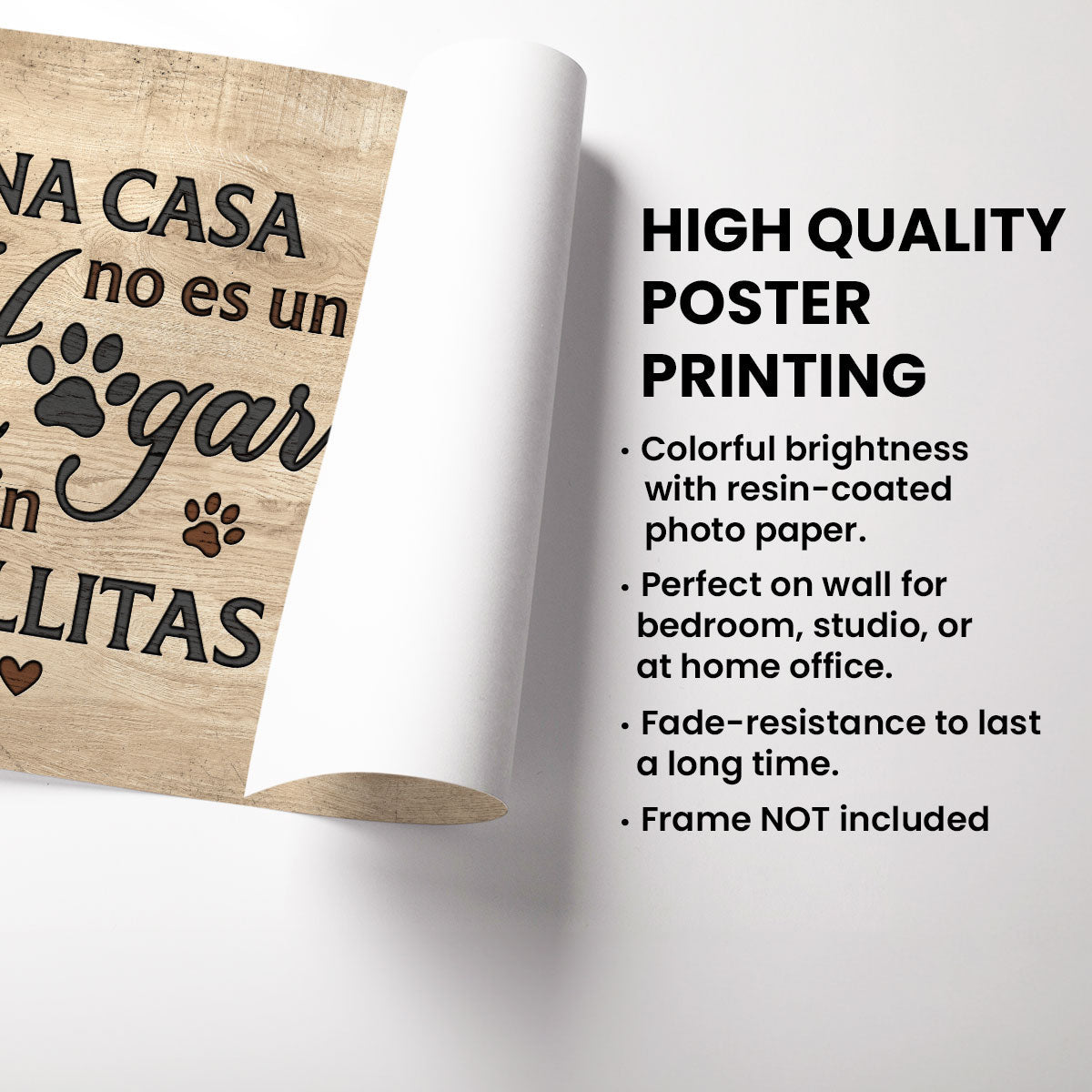 Una Casa No Es Un Hogar Sin Huellitas Crossword Puzzle Art - Personalized Poster - Spanish Version Home Decor For Pet Lovers