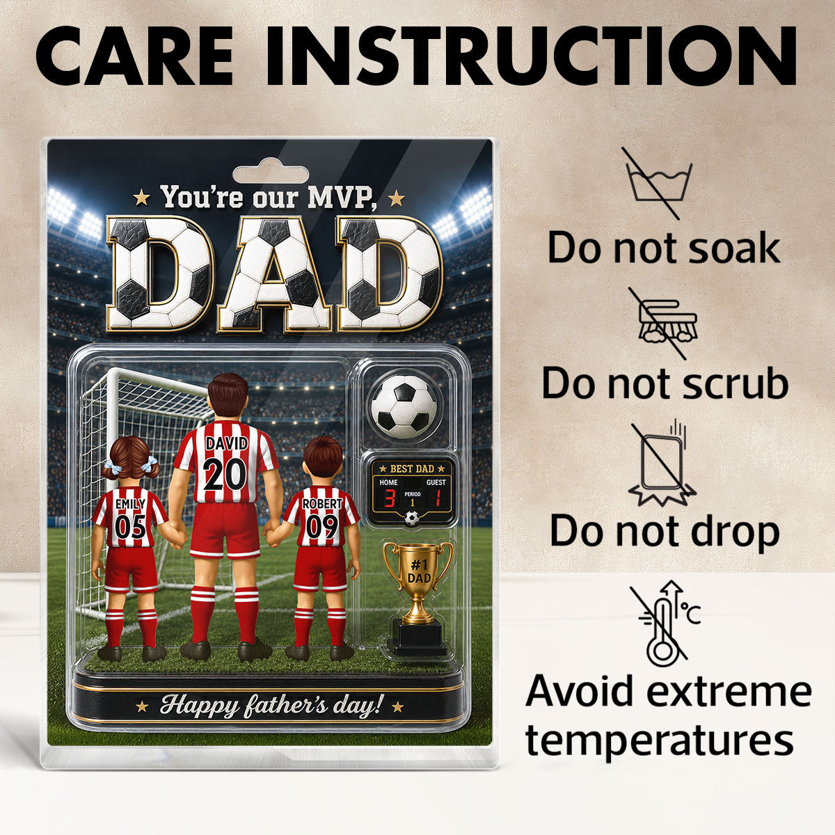 You Are Our MVP Soccer Dad, Custom Action Figure - Personalized Acrylic Block Plaque -  Gift for Dad, Husband