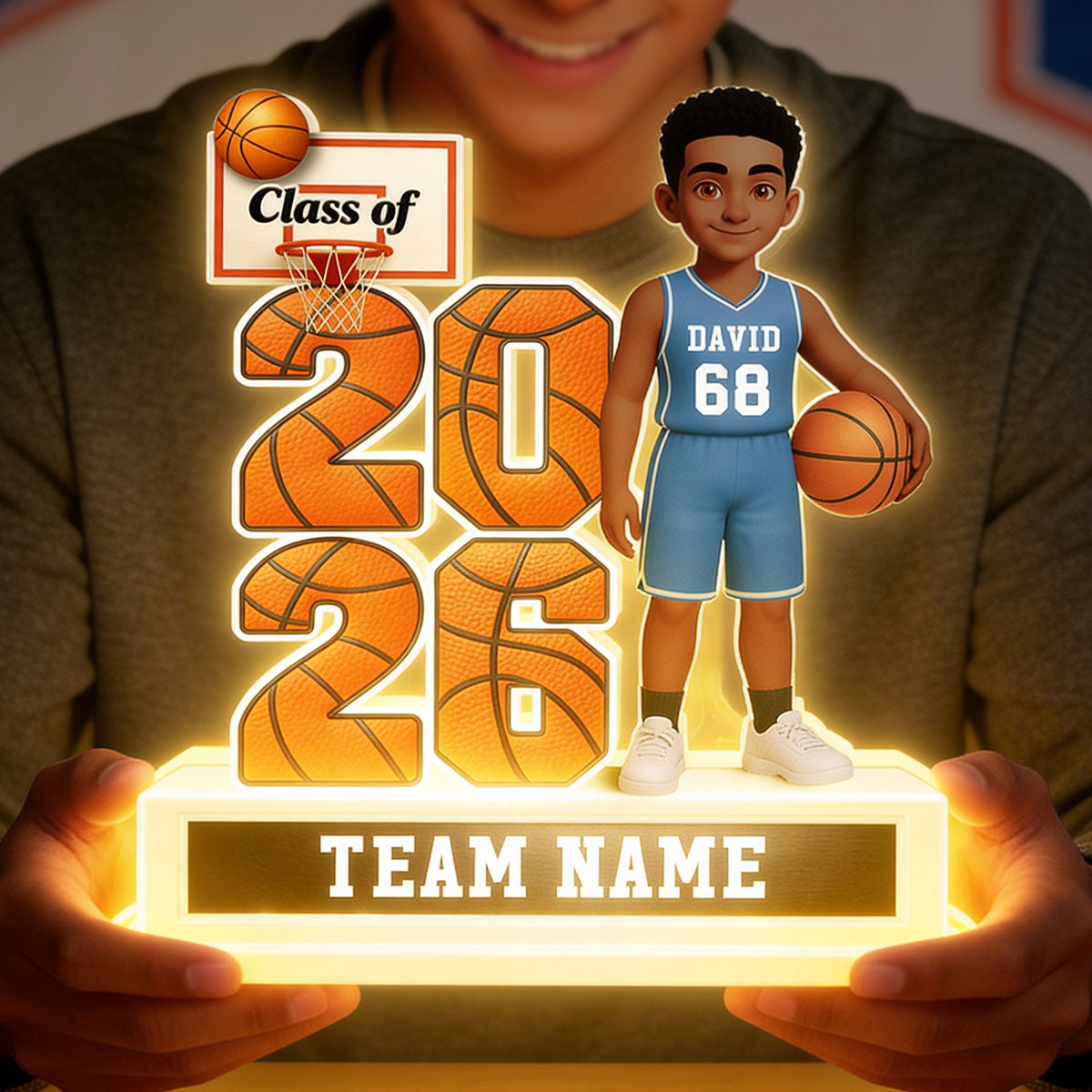 Basketball Senior Class Of 2026 2027 - Personalized Light Box - Graduation Gift For Son, Daughter