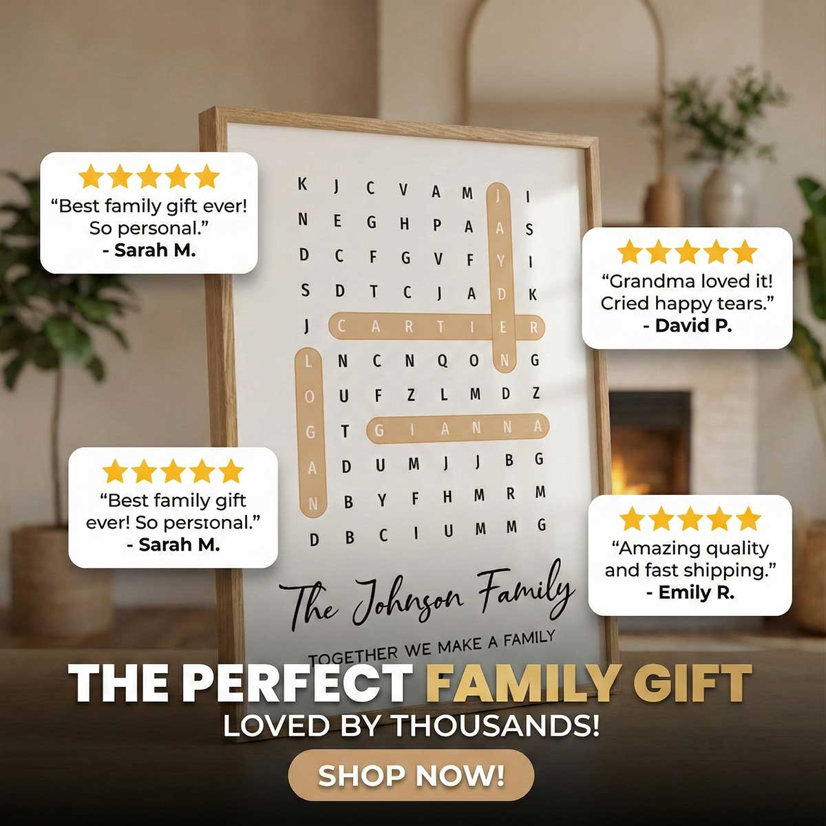Family Name Word Search Puzzle Created In A Moment, Treasured Forever - Personalized Poster