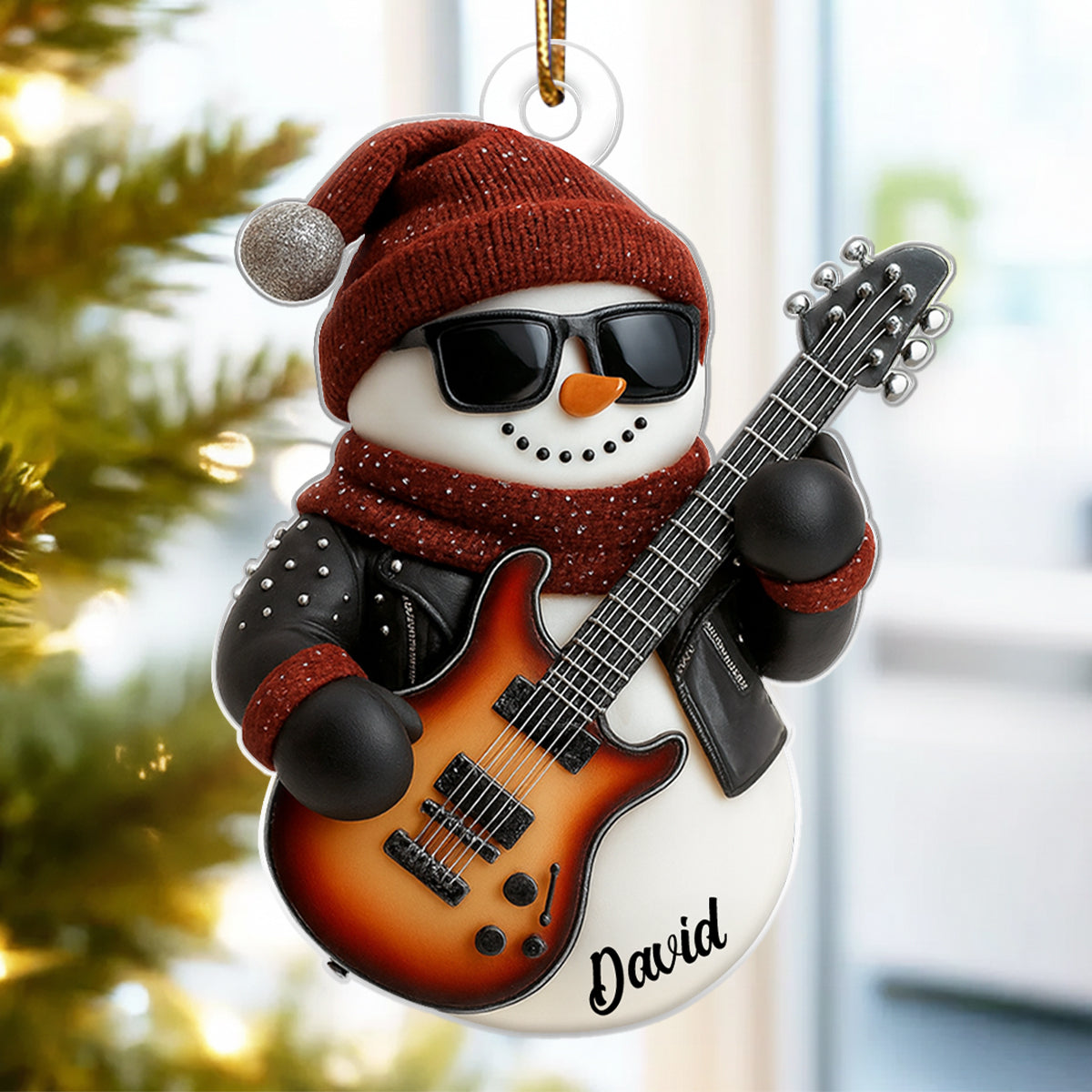 Life Sounds Better With Guitars – Personalized Acrylic Ornament – Meaningful Gift for Guitarists