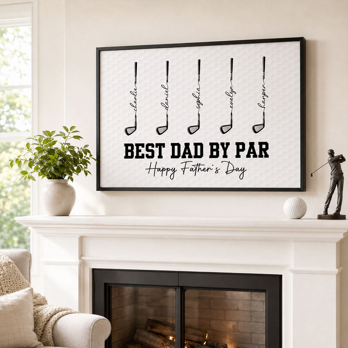 Golf Best Dad Grandpa By Par - Personalized Poster - Father's Day Gift For Dad, Grandpa