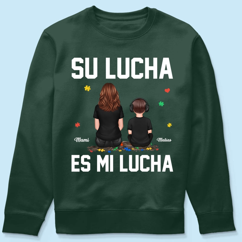 Su Lucha As Mi Lucha His Fight Is My Fight - Personalized Shirt - Autism Awareness Shirt