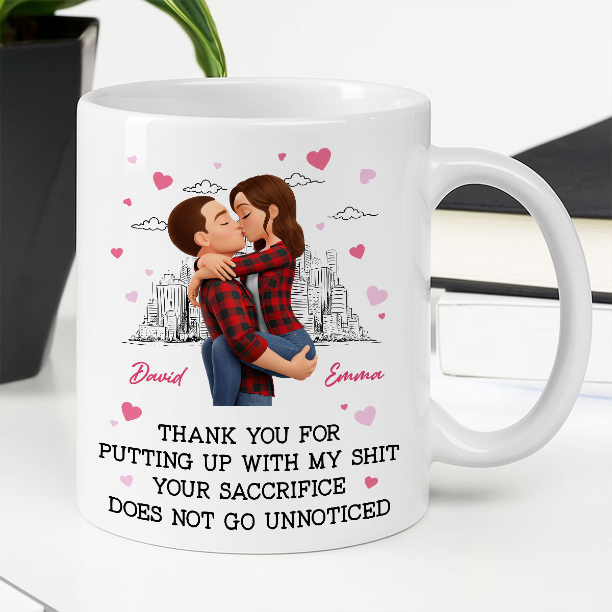 Thank You for Putting Up with My Sh*t - Personalized Mug - Funny Valentine's Day Gift for Her