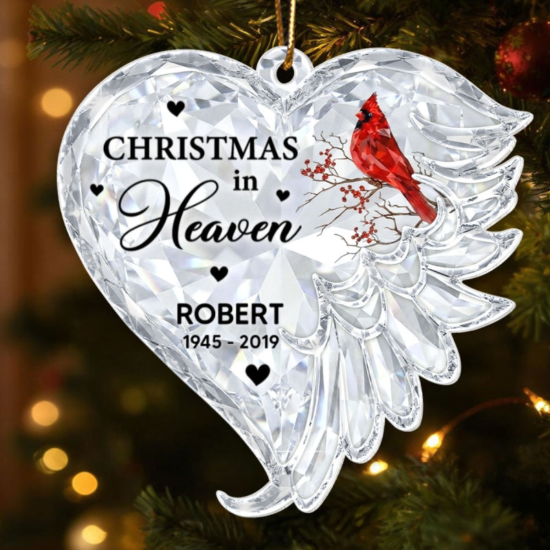 3D Crystal Effect Christmas in Heaven - Personalized Acrylic Ornament - Remembrance Gift, Sympathy Gift For Whole Family, Extended Family