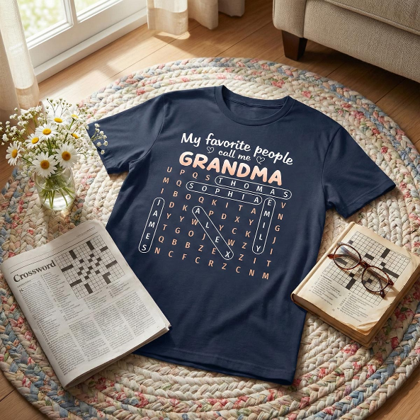 Favorite People Call Me Grandma Word Search Puzzle - Personalized Shirt - Mother's Day Gift For Grandma