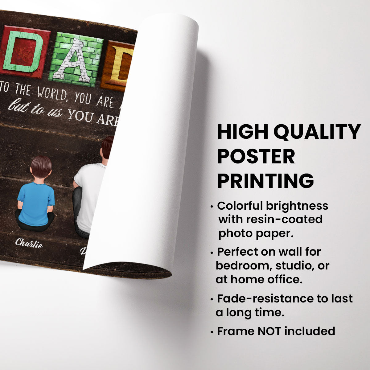 Daddy Letters To The World Personalized Poster