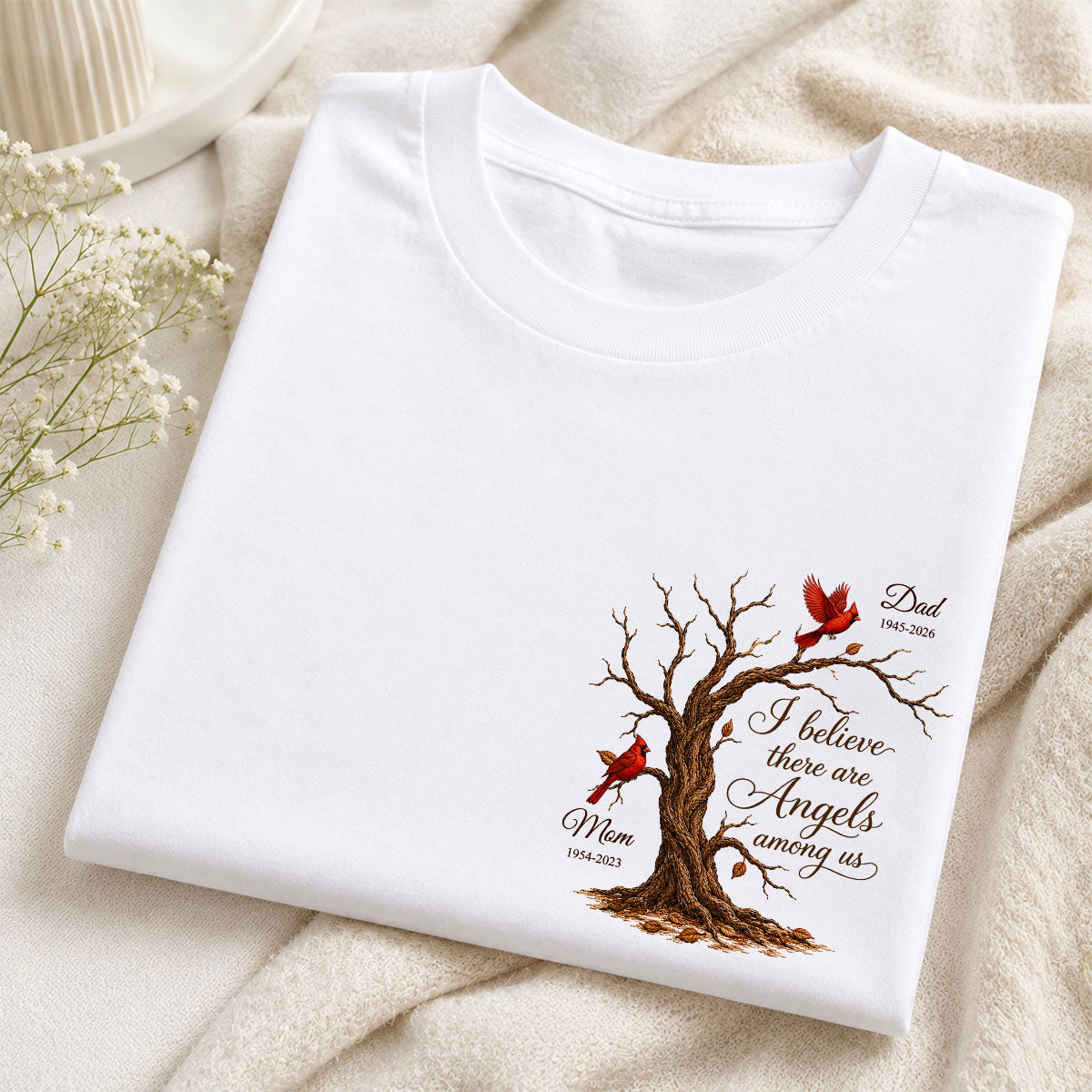 Old Tree Memorial Cardinal - Personalized Shirt - Remembrance Gift