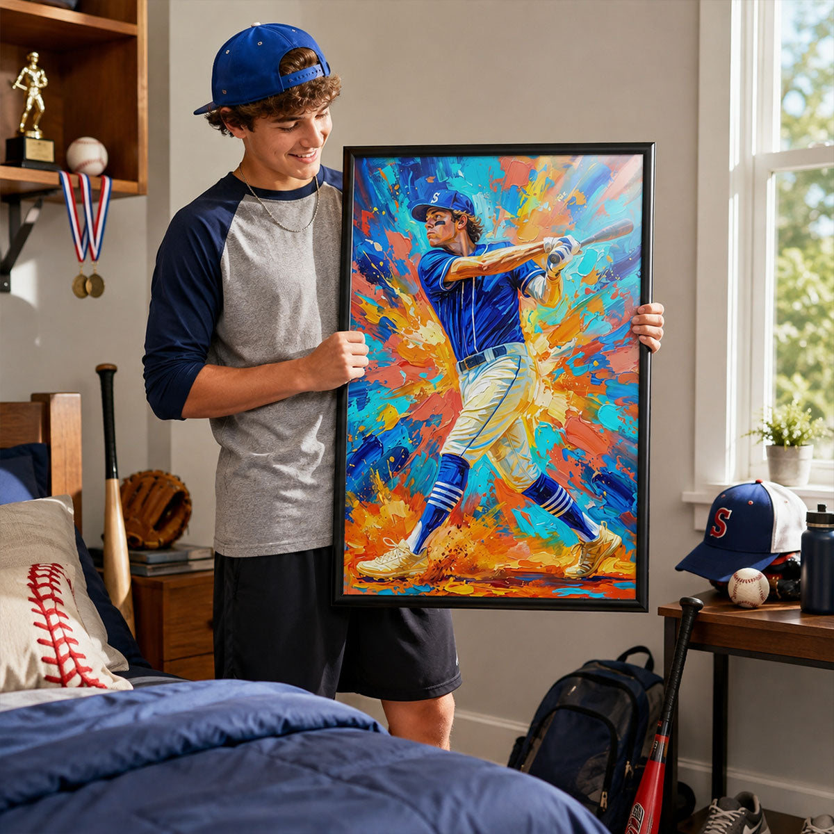 Modern Sport Photos Insert - Personalized Poster - Gift For Boy, Girl