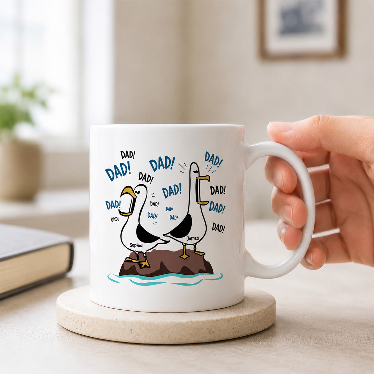 Seagull Dad! Dad! Dad! - Personalized Mug - Funny Father's Day Gift For Dad, Husband