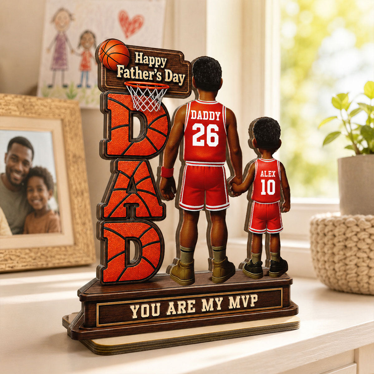 Basketball Dad Legend You Are Our MVP - Personalized 2-Layered Wooden Plaque -  Gift For Dad, Husband, Basketball Fans