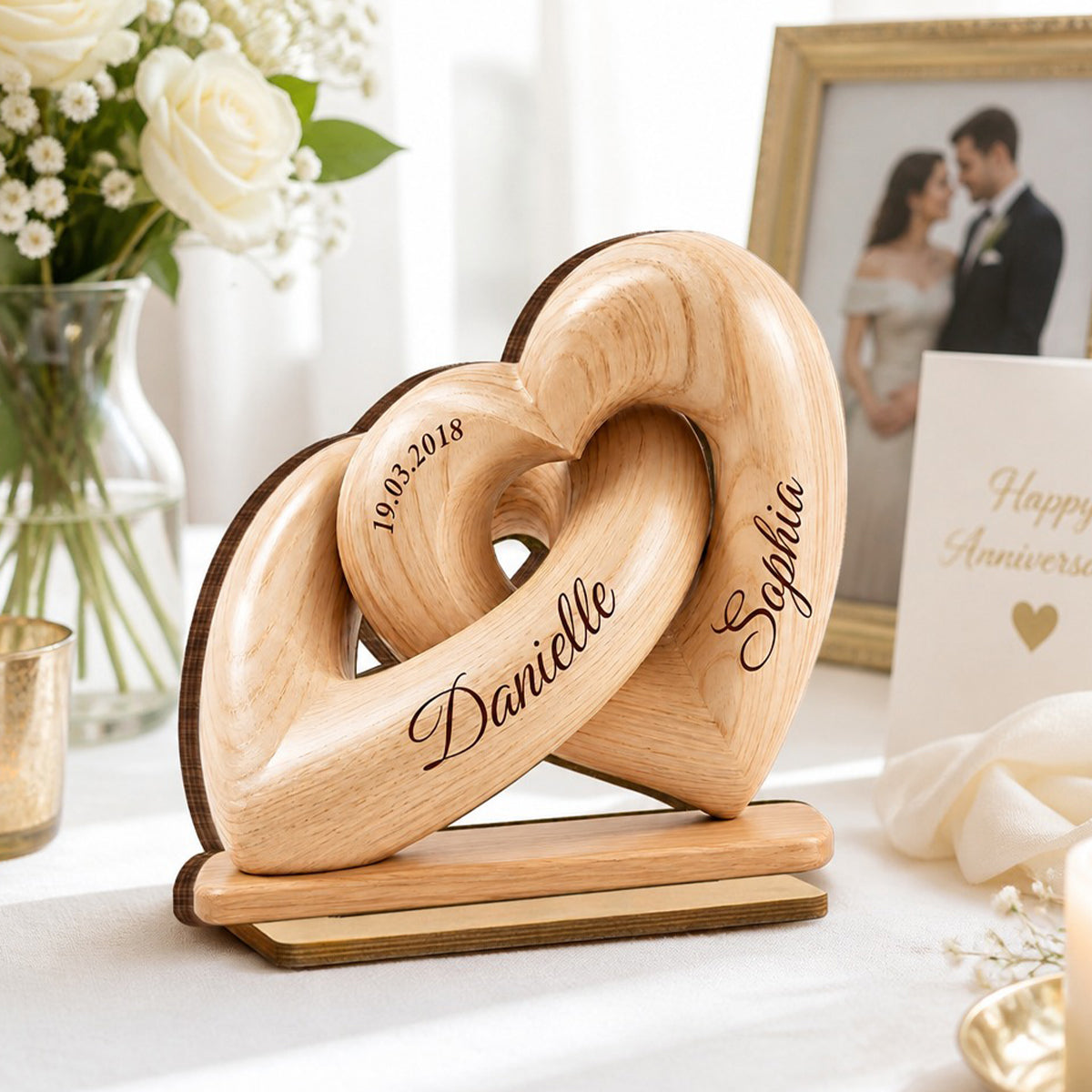 Forever Love Keepsake - Personalized 2-Layered Wooden Plaque - Anniversary Gift for Him, for Her