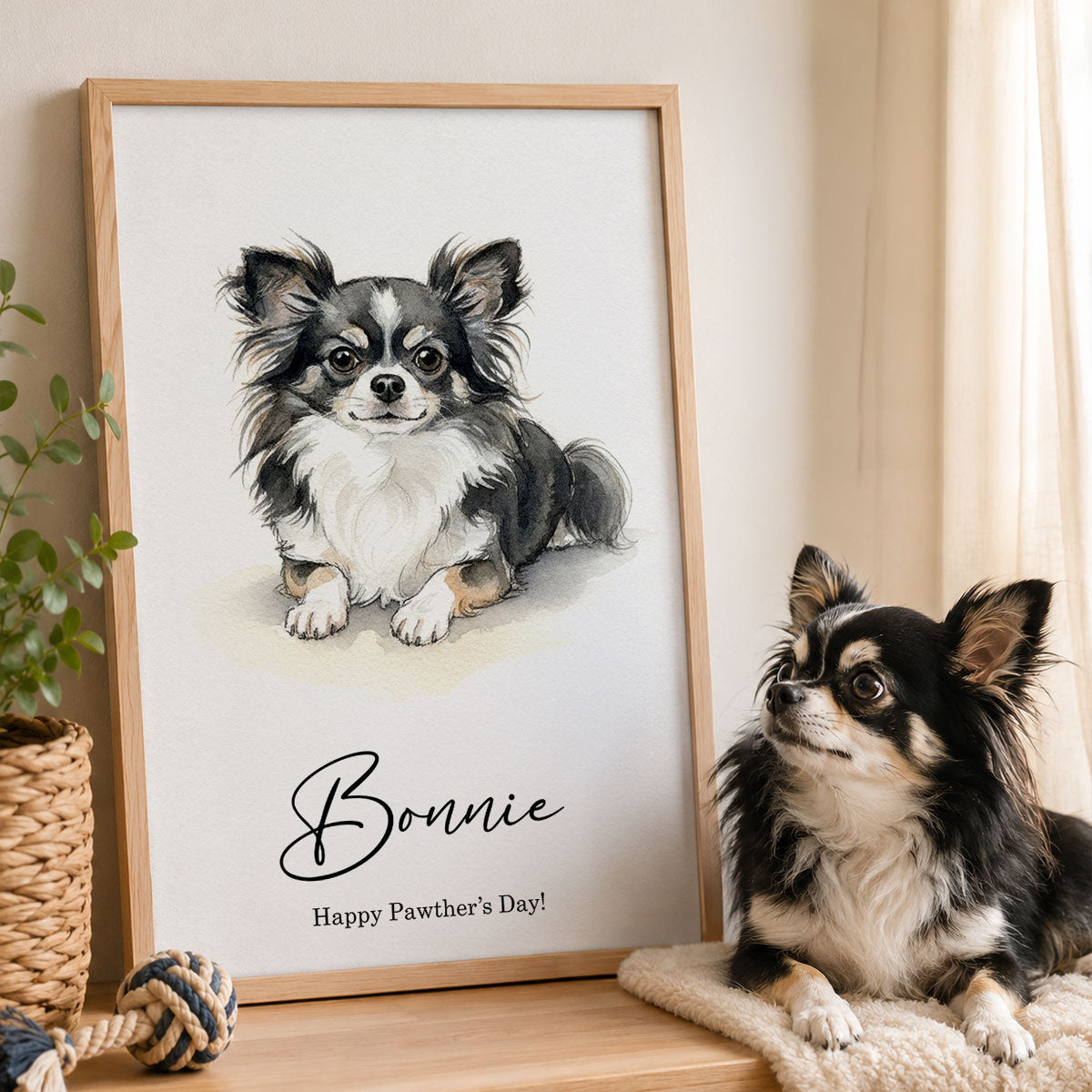 Custom Watercolor Portraits Using Pet Photo - Personalized Poster - Father's Day Gift for Dogs Cats Lovers