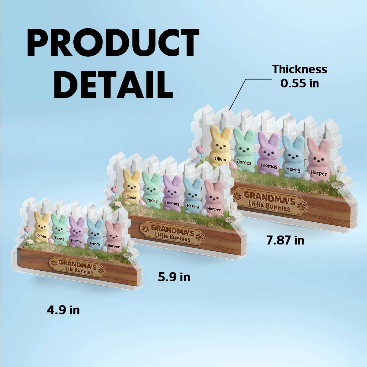 Easter Grandma Little Bunnies - Personalized Acrylic Block Plaque - Gift For Grandma, Easter Decoration
