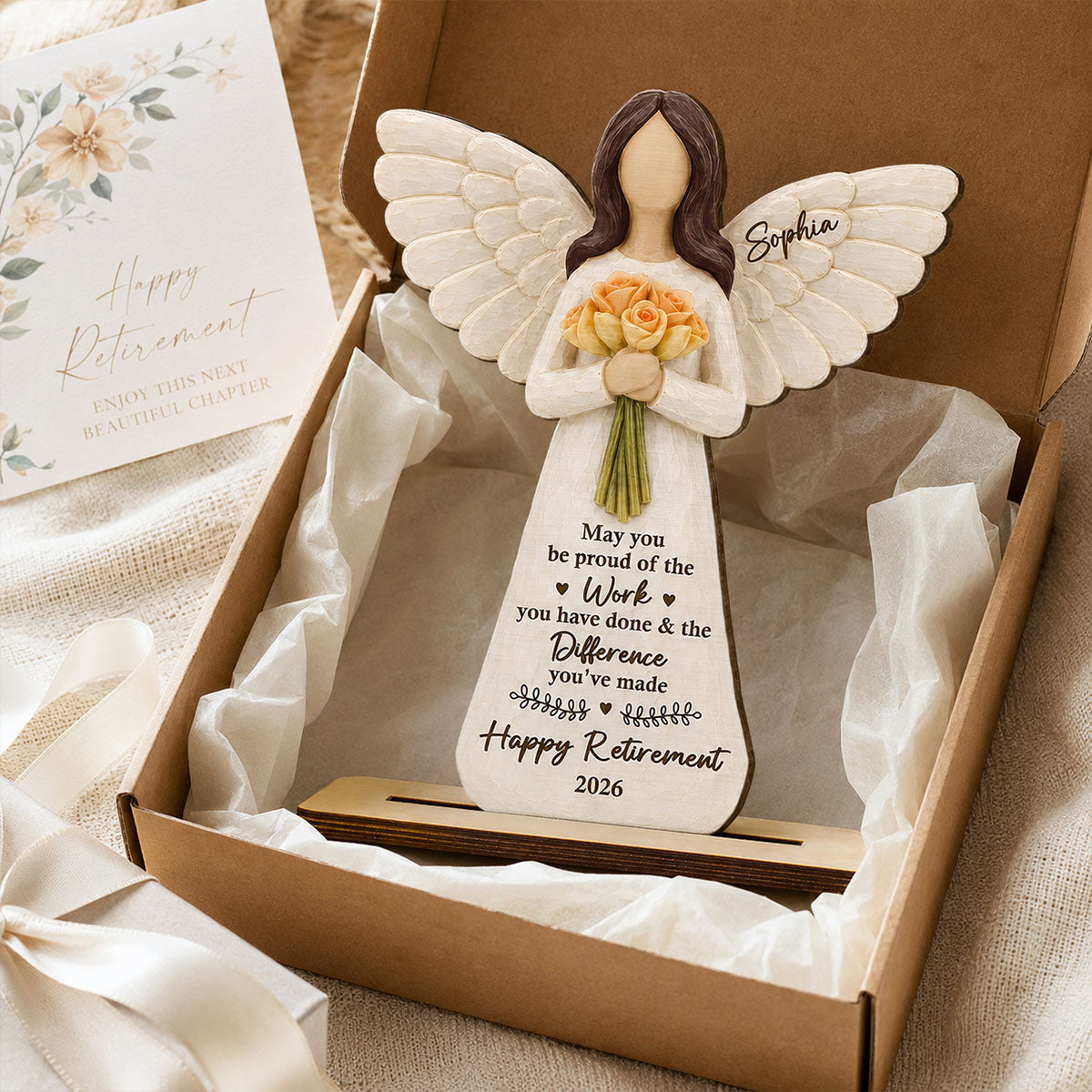 May You Be Proud Of The Work You Have Done 2D Flat - Personalized 2-Layered Wooden Plaque - Retired Keepsake For Coworker Teacher Nurse