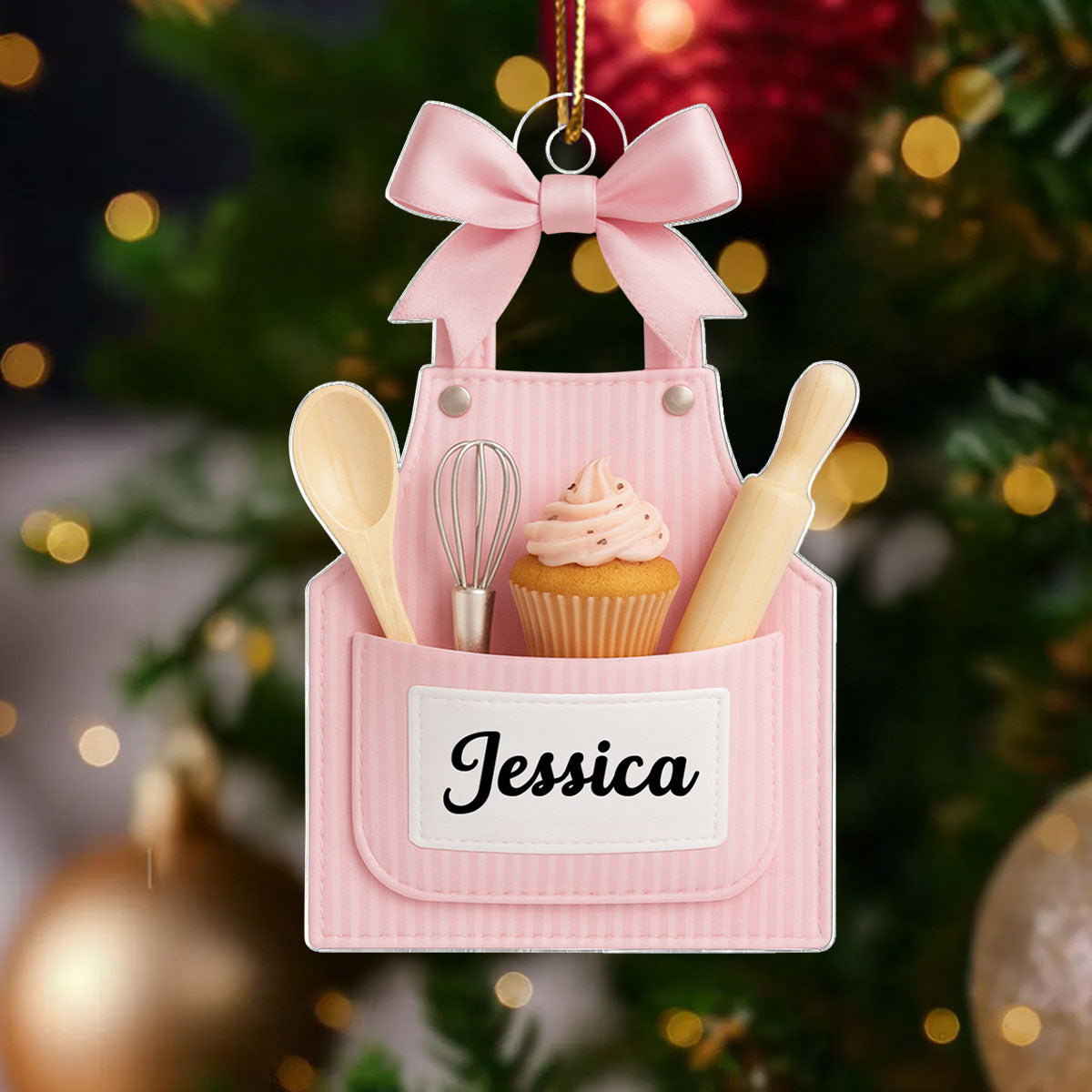 From Her Oven With Love – Personalized Acrylic Ornament – Heartfelt Gift for Women Who Love Baking, Mom, Wife