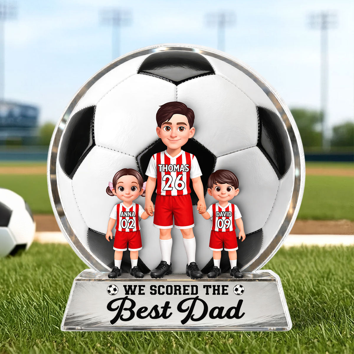 No 1 Soccer Dad We Scored The Best Dad - Personalized Acrylic Block Plaque -  Gift For Dad, Husband, Soccer Lovers