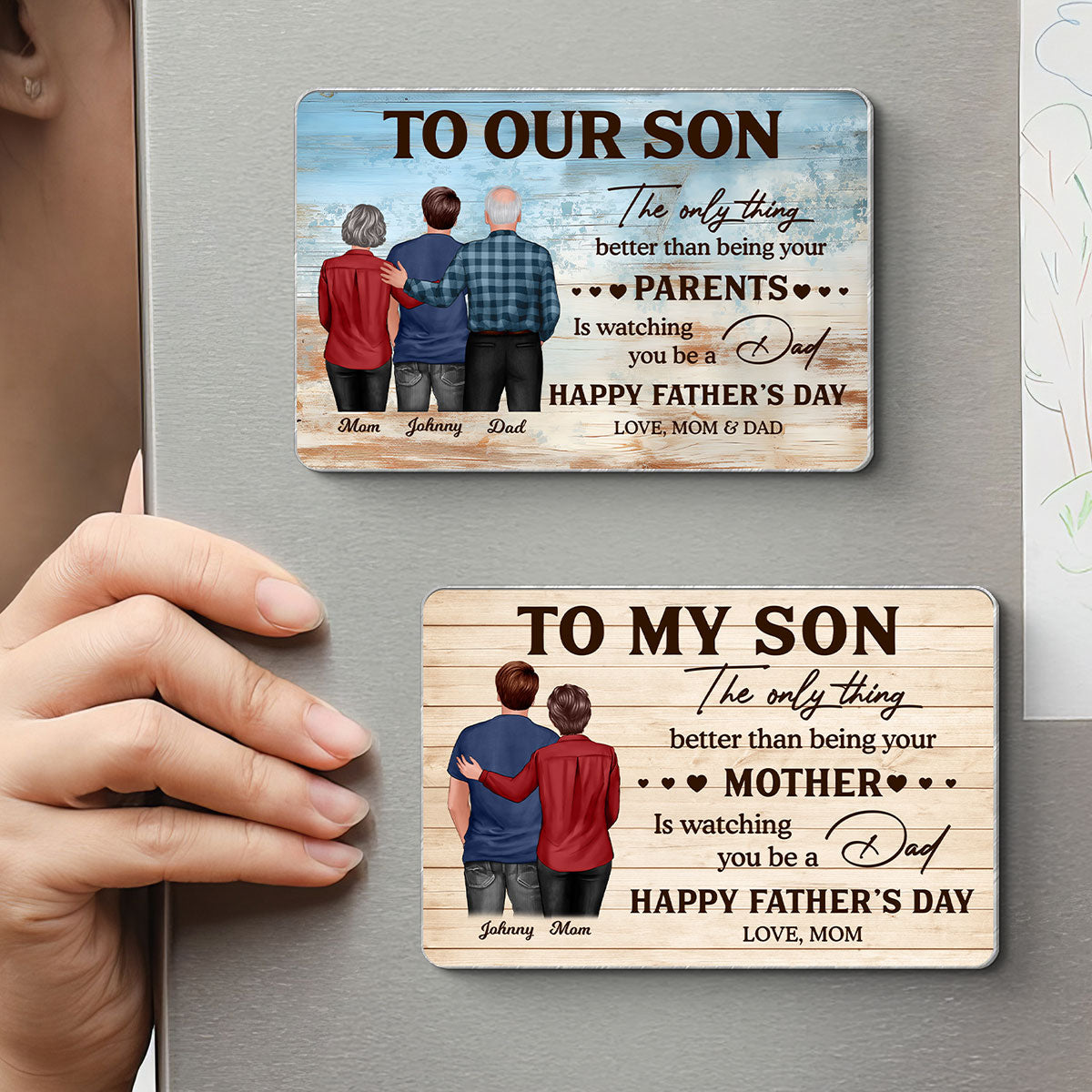 To My Son Watching You Be A Dad - Personalized Acrylic Fridge Magnet - Father's Day Gift For Son