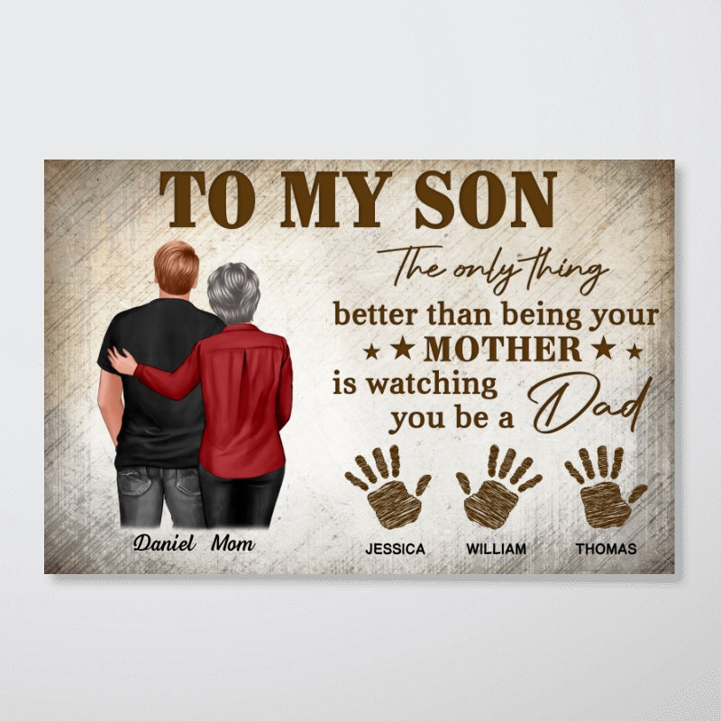 Retro Vintage To My Son Watching You Be A Dad - Personalized Poster - Father's Day Gift For Son