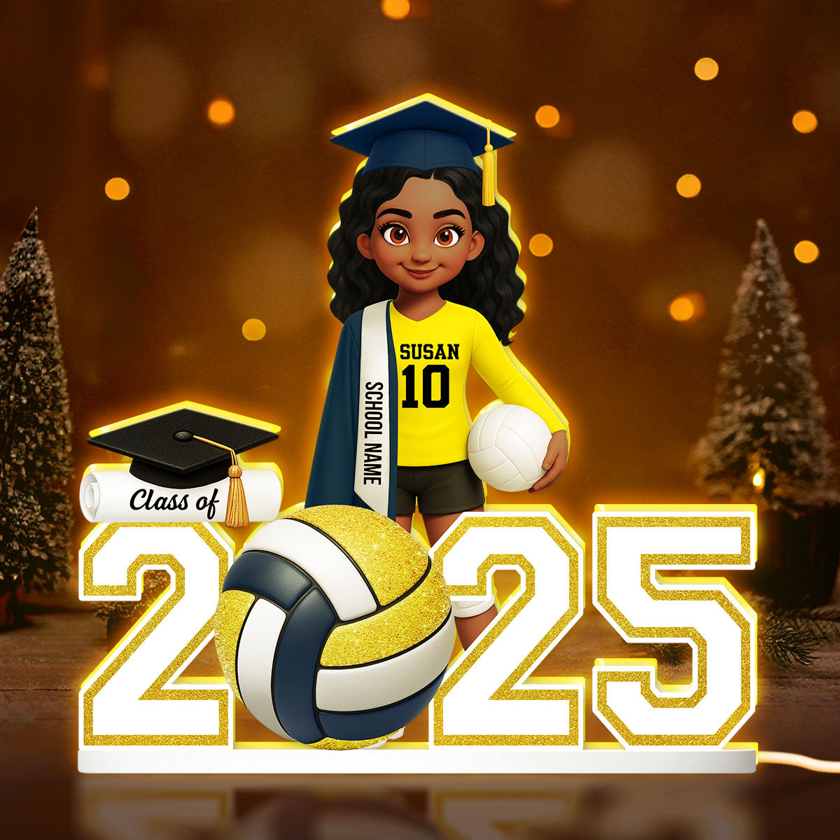 Senior Volleyball Player Graduation - Personalized Light Box - Christmas Gift Graduation Gift