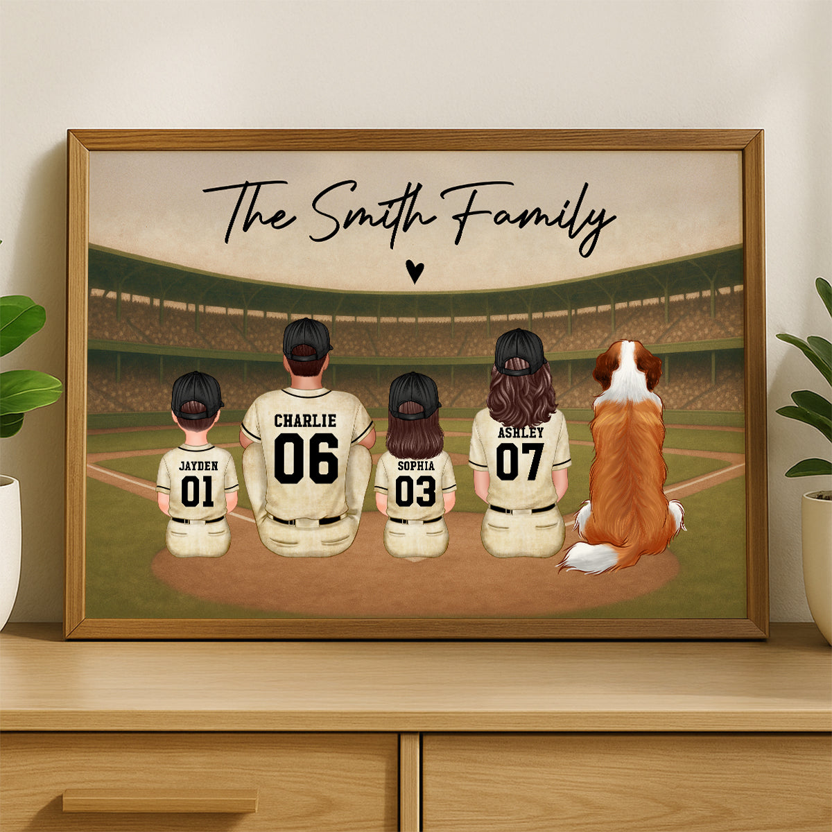 Retro Vintage Baseball Family Personalized Poster