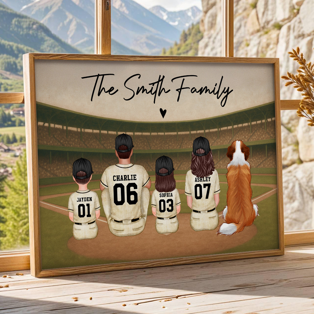 Retro Vintage Baseball Family Personalized Poster