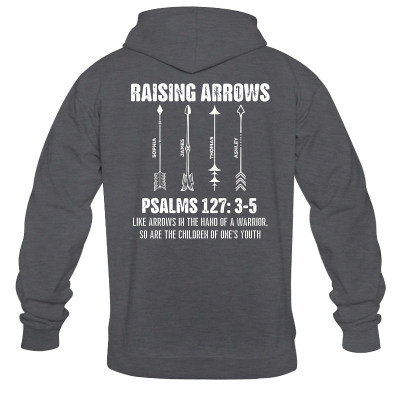 Raising Arrows Custom Kids Names - Personalized Shirt - Father's Day Gift For Christian Dad