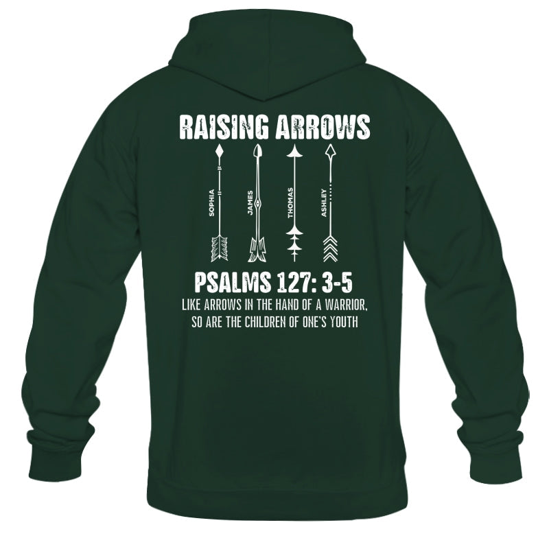 Raising Arrows Custom Kids Names - Personalized Shirt - Father's Day Gift For Christian Dad