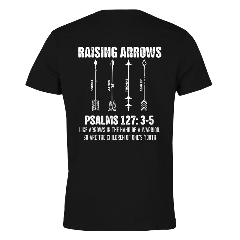 Raising Arrows Custom Kids Names - Personalized Shirt - Father's Day Gift For Christian Dad